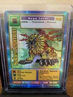 Bandai Digimon CCG SaberLeomon ST-34 Holo Foil Card 1999 - Image 2