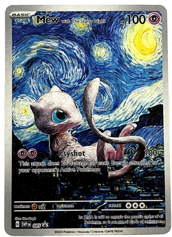 Pokemon Mew Starry Night Van Gogh Beautiful Moon ACG Star Trading Card NM - Image 1