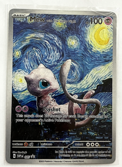 Pokemon Mew Starry Night Van Gogh Beautiful Moon ACG Star Trading Card NM - Image 4