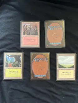Magic the Gathering All Five Basic Lands ALPHA Never Played - Image 1