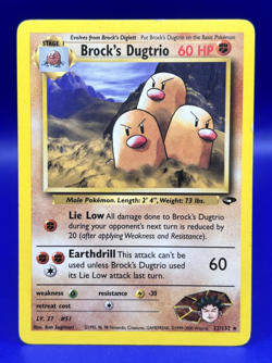 Pokemon Card Gym Challenge Rare Brock's Dugtrio 22/132 LP - Image 1