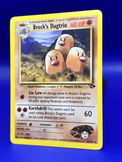 Pokemon Card Gym Challenge Rare Brock's Dugtrio 22/132 LP - Image 2