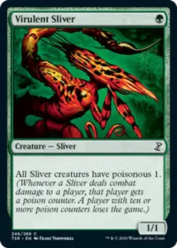 1x Virulent Sliver - Foil NM-Mint, English Time Spiral Remastered MTG Magic - Image 1