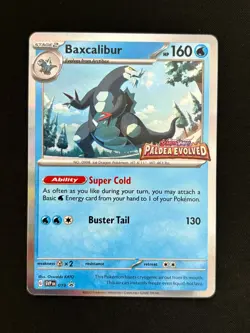 Pokemon Baxcalibur 019 Prerelease Promo Paldea Evolved Stamped NM - Image 1