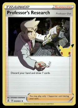 PROFESSOR'S RESEARCH (PROFESSOR OAK) 023/025 HOLO CELEBRATIONS POKEMON HOLO NM - Image 2