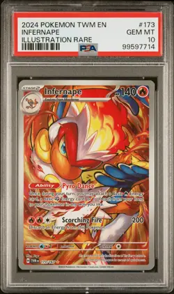 Pokemon TCG Infernape Illustration Rare Holo 173/167 Twilight Masquerade PSA 10 - Image 1