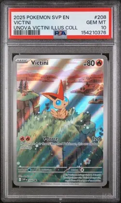 2025 POKEMON SVP UNOVA VICTINI ILLUSTRATION COLLECTION #208 VICTINI PSA 10 - Image 1