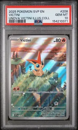 2025 POKEMON SVP UNOVA VICTINI ILLUSTRATION COLLECTION #208 VICTINI PSA 10 - Image 1