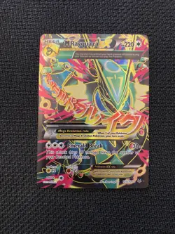 Mega M Rayquaza EX Full Art Ultra Rare Holo Pokemon Card 105/108 Roaring Skies - Image 1