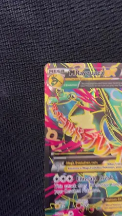 Mega M Rayquaza EX Full Art Ultra Rare Holo Pokemon Card 105/108 Roaring Skies - Image 2