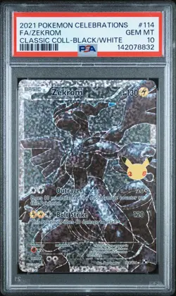 2021 POKEMON CELEBRATIONS CLASSIC COLLECTION #114 FULL ART/ZEKROM PSA 10 - Image 1