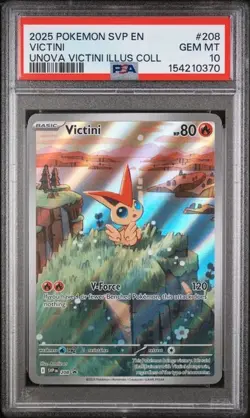 2025 POKEMON SVP UNOVA VICTINI ILLUSTRATION COLLECTION #208 VICTINI PSA 10 - Image 1
