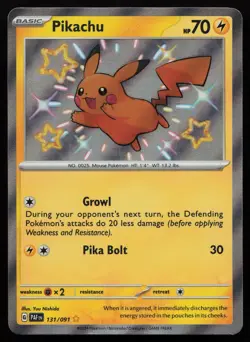 Pikachu 131/091 Shiny Rare Paldean Fates Pokemon English NM - Image 1