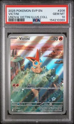 2025 POKEMON SVP UNOVA VICTINI ILLUSTRATION COLLECTION #208 VICTINI PSA 10 - Image 1