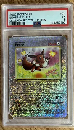 2002 Pokemon Legendary Collection Reverse Foil Eevee #74 PSA 5 - Image 1