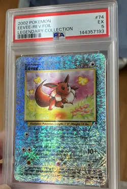 2002 Pokemon Legendary Collection Reverse Foil Eevee #74 PSA 5 - Image 2
