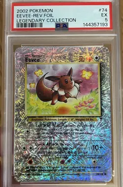 2002 Pokemon Legendary Collection Reverse Foil Eevee #74 PSA 5 - Image 3
