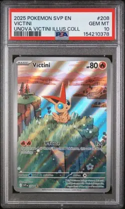 2025 POKEMON SVP UNOVA VICTINI ILLUSTRATION COLLECTION #208 VICTINI PSA 10 - Image 1