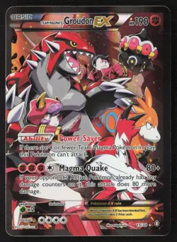 2015 Pokemon XY Double Crisis Full Art Groudon EX #15 BB2-2 - Image 1