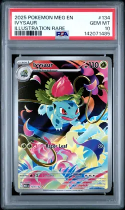 2025 POKEMON MEG EN-MEGA EVOLUTION ILLUSTRATION RARE #134 IVYSAUR PSA 10 - Image 1