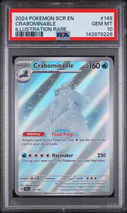 2024 Pokemon Crabominable 149/142 Holo Illustration Rare Full Art SCR PSA 10 - Image 3