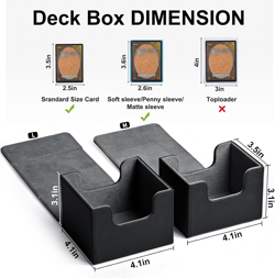 ZLCA Card Deck Box for Trading Cards, MTG Commander Deck Box Holds 120+ Single S - Image 3