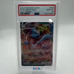 2022 Pokemon SWSH Full Art Kyurem Vmax 049/196 Lost Origin FA PSA 10 GEM MINT - Image 1