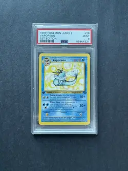 Vaporeon 1999 Pokemon Jungle 1st Edition Non Holo PSA 9 #28 - Image 1