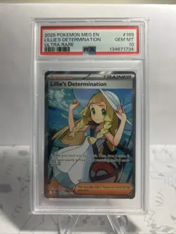 2025 Pokemon Mega Evolution Lillie's Determination Ultra Rare #169/132 PSA 10 - Image 2