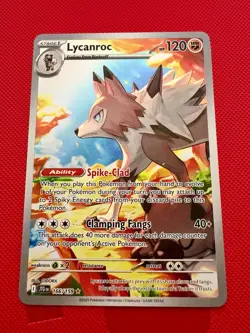 Pokemon TCG Lycanroc Full Art Holo 166/159 Journey Together NM - Image 1