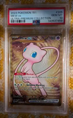 Pokemon 2023 Mew ex 205/165 Gold Metal Hyper Rare 151 GEM MINT PSA 10 - Image 1