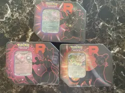 *Sealed Destined Rivals Team Rocket Tin Set of 3* Pokemon - Image 1
