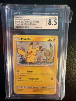 Pokemon TCG Team Up PROMO Pikachu #SM162 GRADED CGC 8.5 - Image 1