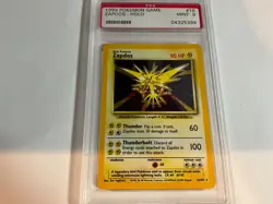 1999 Pokemon Game Zapdos - Holo #16 PSA 9 MINT - Image 2