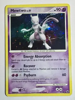 💥 Pokemon TCG Mewtwo Holo Rare Card 9/100 Majestic Dawn 2008 - Image 1