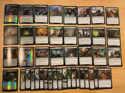 MTG Lot Of 43 Battle For Baldur’s Gate GREEN Cards Including FOILS - Image 1