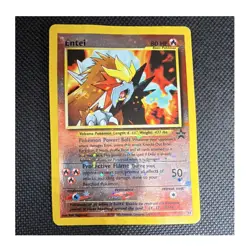 Entei Pokemon Card 34/53 Wotc Promo Reverse Holo Basic *Damaged & Curved* - Image 1