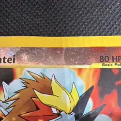 Entei Pokemon Card 34/53 Wotc Promo Reverse Holo Basic *Damaged & Curved* - Image 5