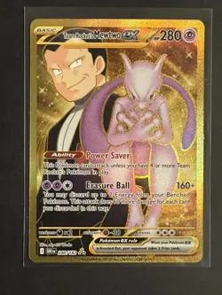 Pokemon Mewtwo EX TCG Hyper Rare Card Team Rockets 240/182 Destined Rivals - Image 1
