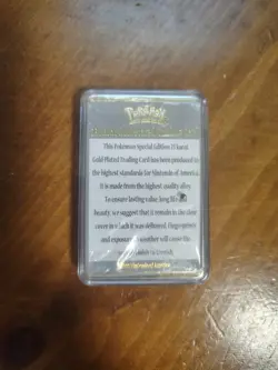 Pikachu Pokemon Card 23k Gold Plated Limited Edition Burger King 1999 Nintendo - Image 2