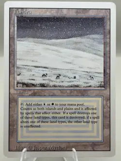 MTG Tundra Revised Edition Dual Land Rare White Blue Reserve List Jesper Myrfors - Image 2