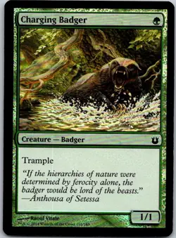 Magic the Gathering Charging Badger Born of the Gods Foil MTG Free Shipping! - Image 1