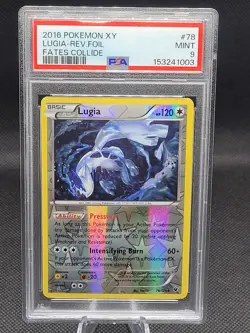 2016 Pokemon XY Fates Collide #78 Lugia Reverse Foil PSA 9 MINT - Image 1