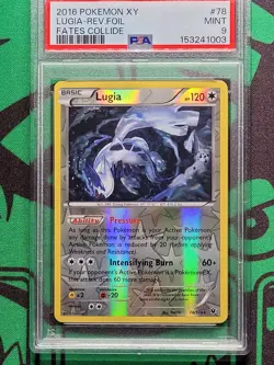 2016 Pokemon XY Fates Collide #78 Lugia Reverse Foil PSA 9 MINT - Image 3