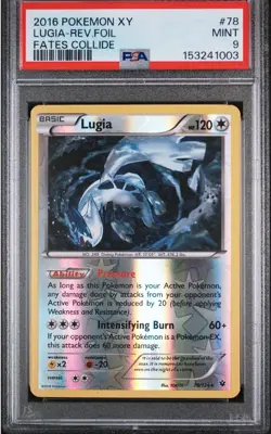 2016 Pokemon XY Fates Collide #78 Lugia Reverse Foil PSA 9 MINT - Image 5