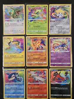 Nintendo Pokemon TCG Amazing Rare Holo Sword & Shield Set of 9 English - Image 1