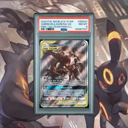 2020 POKEMON SM BLACK STAR PROMO #SM241 UMBREON & DARKRAI GX PSA 8 - Image 1