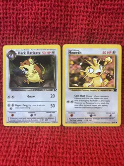 Meowth + Dark Raticate 51/82 / 62/82 - Pokemon Team Rocket Unlimited MP - Image 1