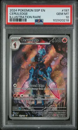 2024 POKEMON SSP EN-SURGING SPARKS ILLUSTRATION RARE #197 CERULEDGE PSA 10 - Image 1