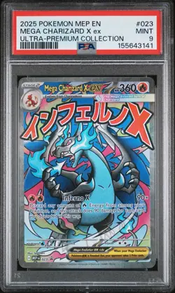 2025 Pokemon MEP EN Mega Charizard X ex Ultra Premium Collection #023 PSA 9 - Image 1